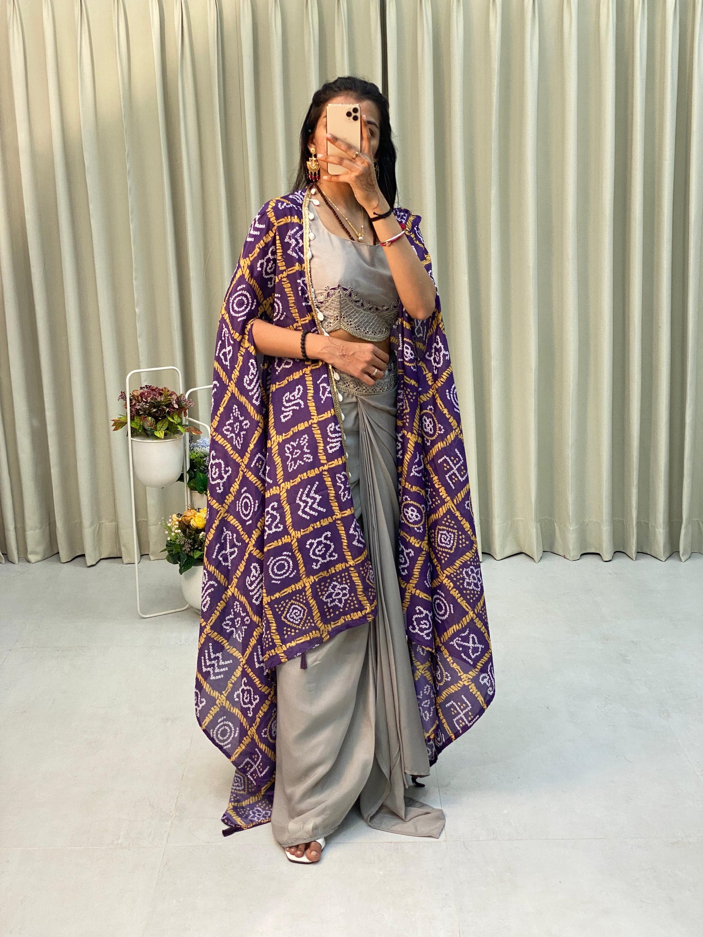 Indowestern Choli Skirt with shrug for wedding Reday to wear