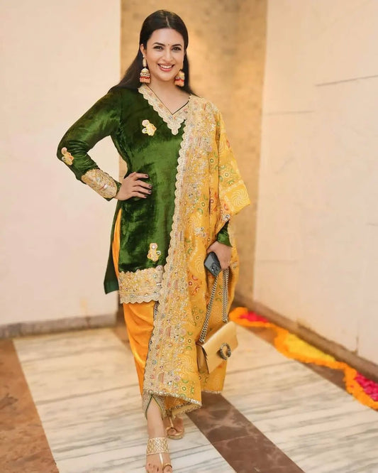 Punjabi Dhoti Patiyala Suit set Salwar Kameez Readymade Indian Dress