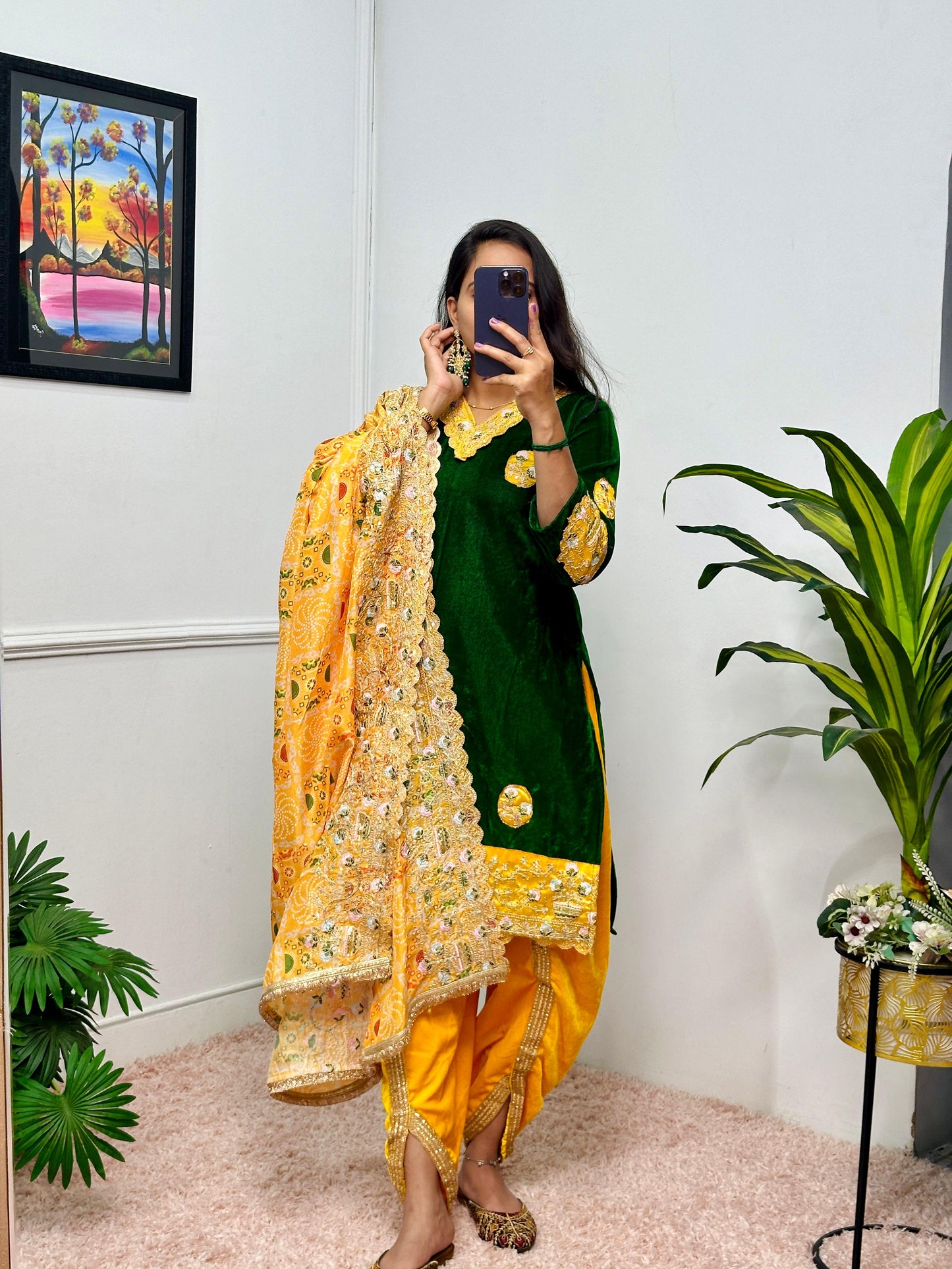 Punjabi Dhoti Patiyala Suit set Salwar Kameez Readymade Indian Dress