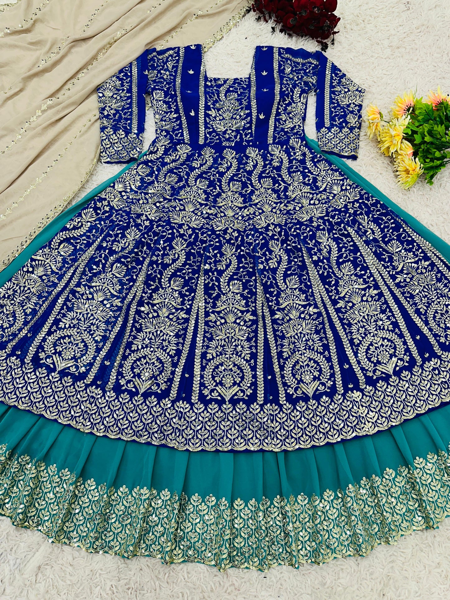 Indowestern Top Lehenga With Dupatta For Wedding Readymade Dress