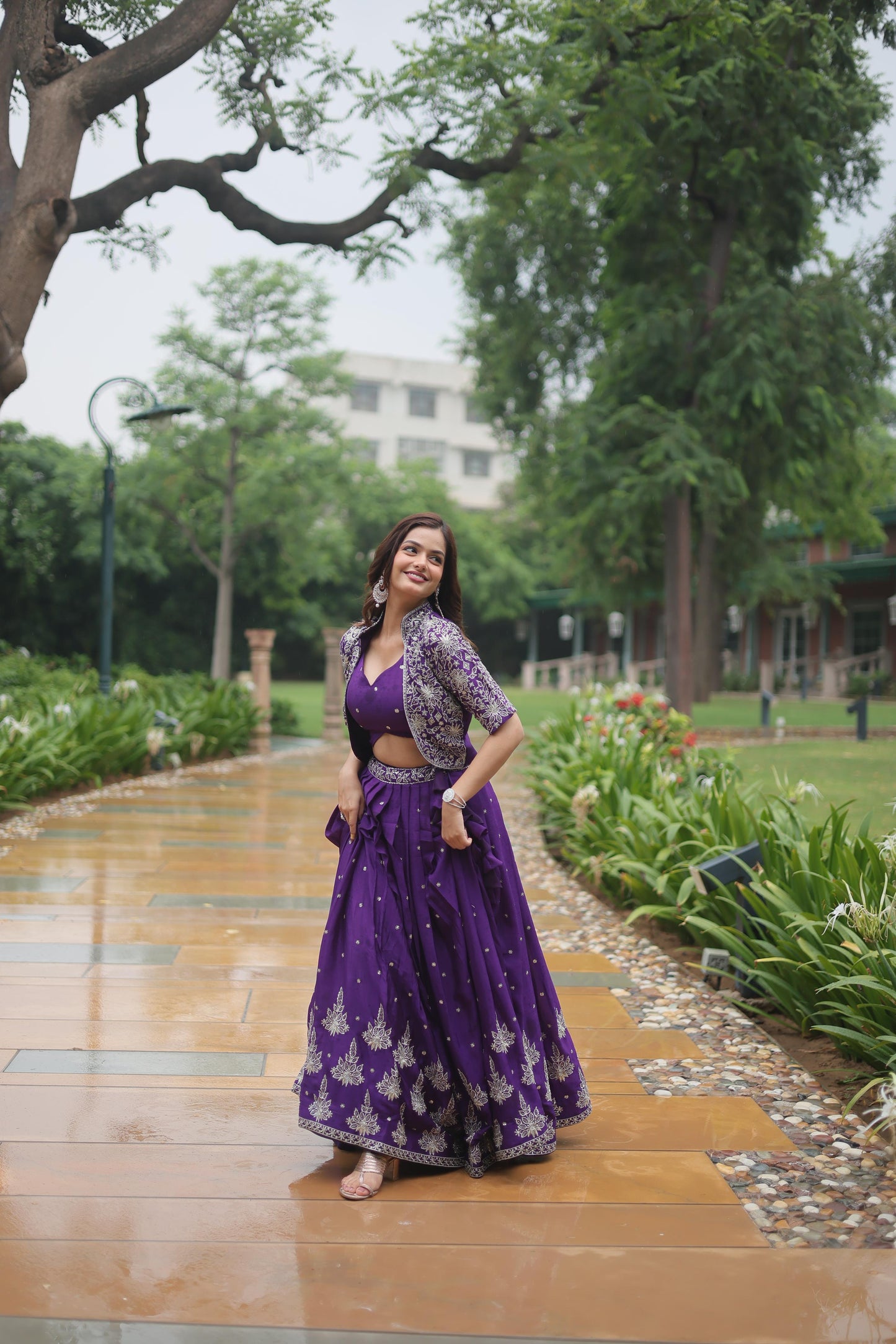 Indowestern Lehenga Choli With Koti For Wedding Readymade