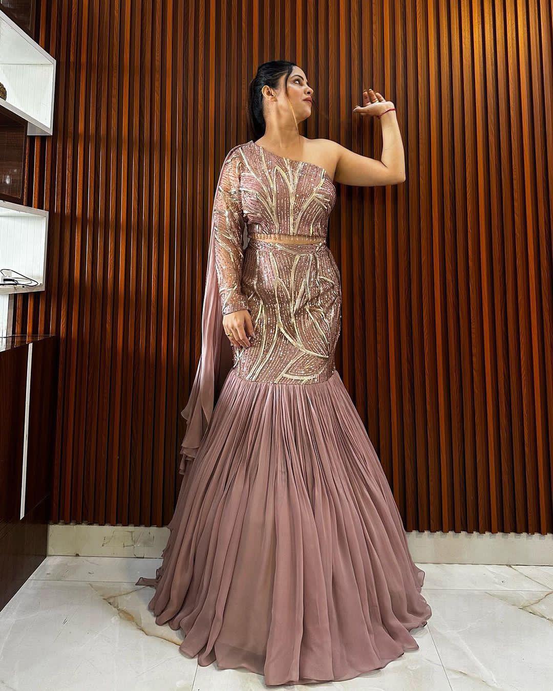 Indowestern Lehenga With Choli And Attached Dupatta Readymade