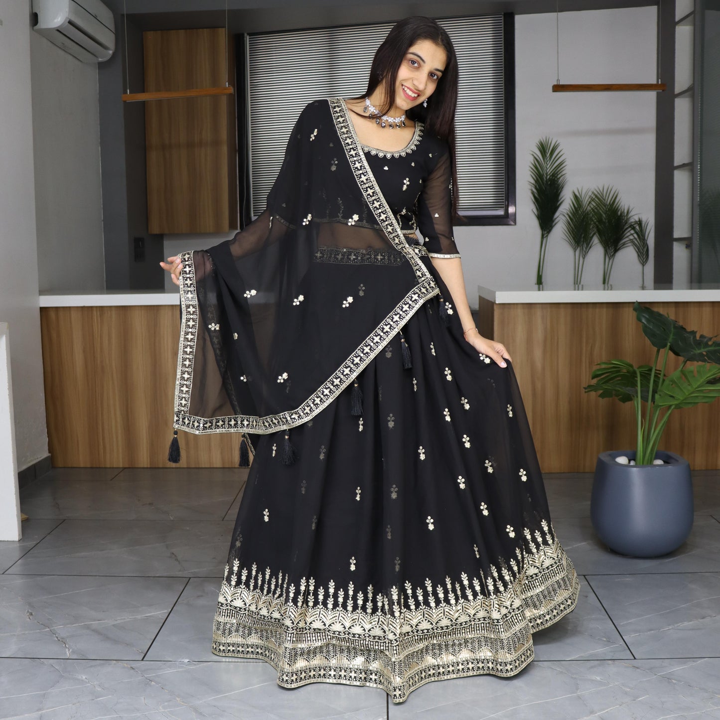 Black lehenga choli for wedding Indian Readymade lehenga choli