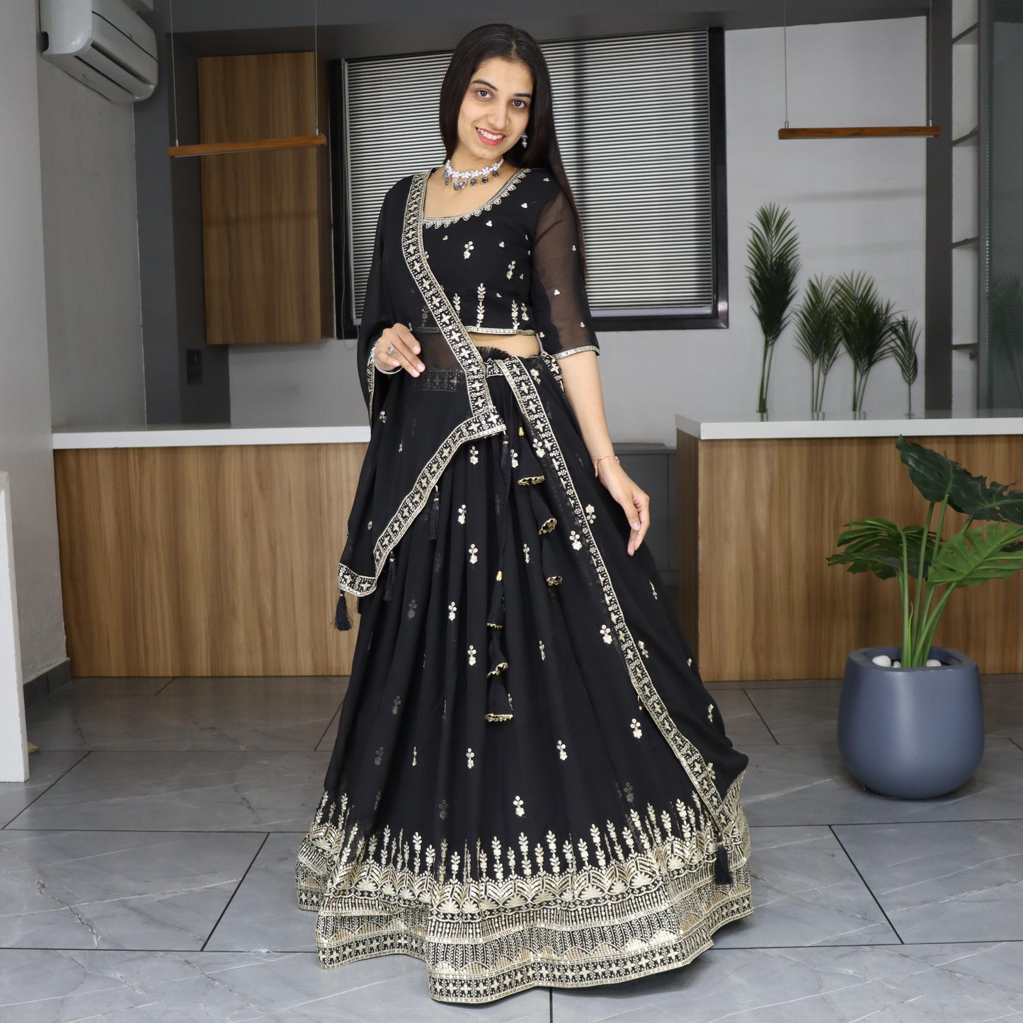 Black lehenga choli for wedding Indian Readymade lehenga choli