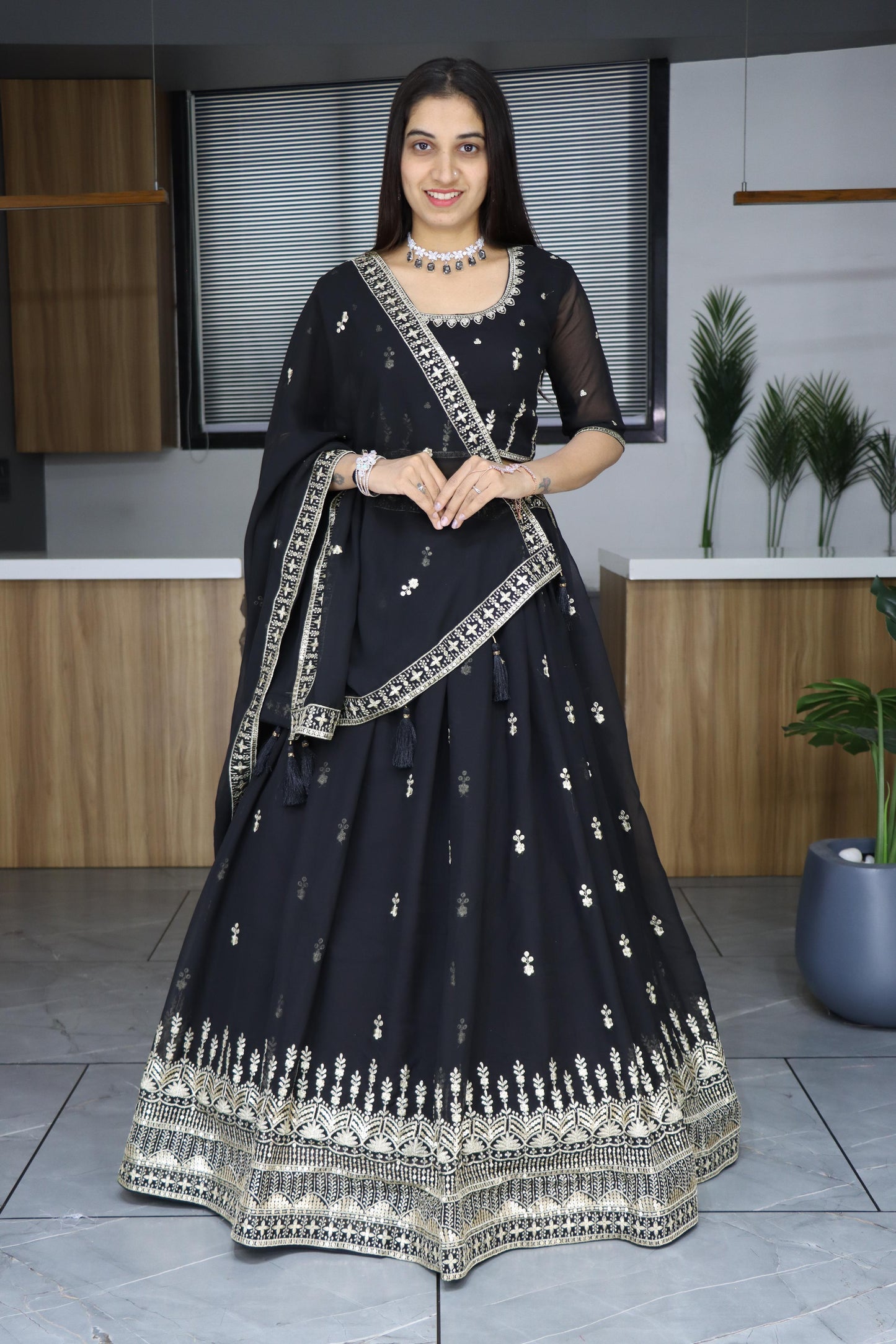 Black lehenga choli for wedding Indian Readymade lehenga choli