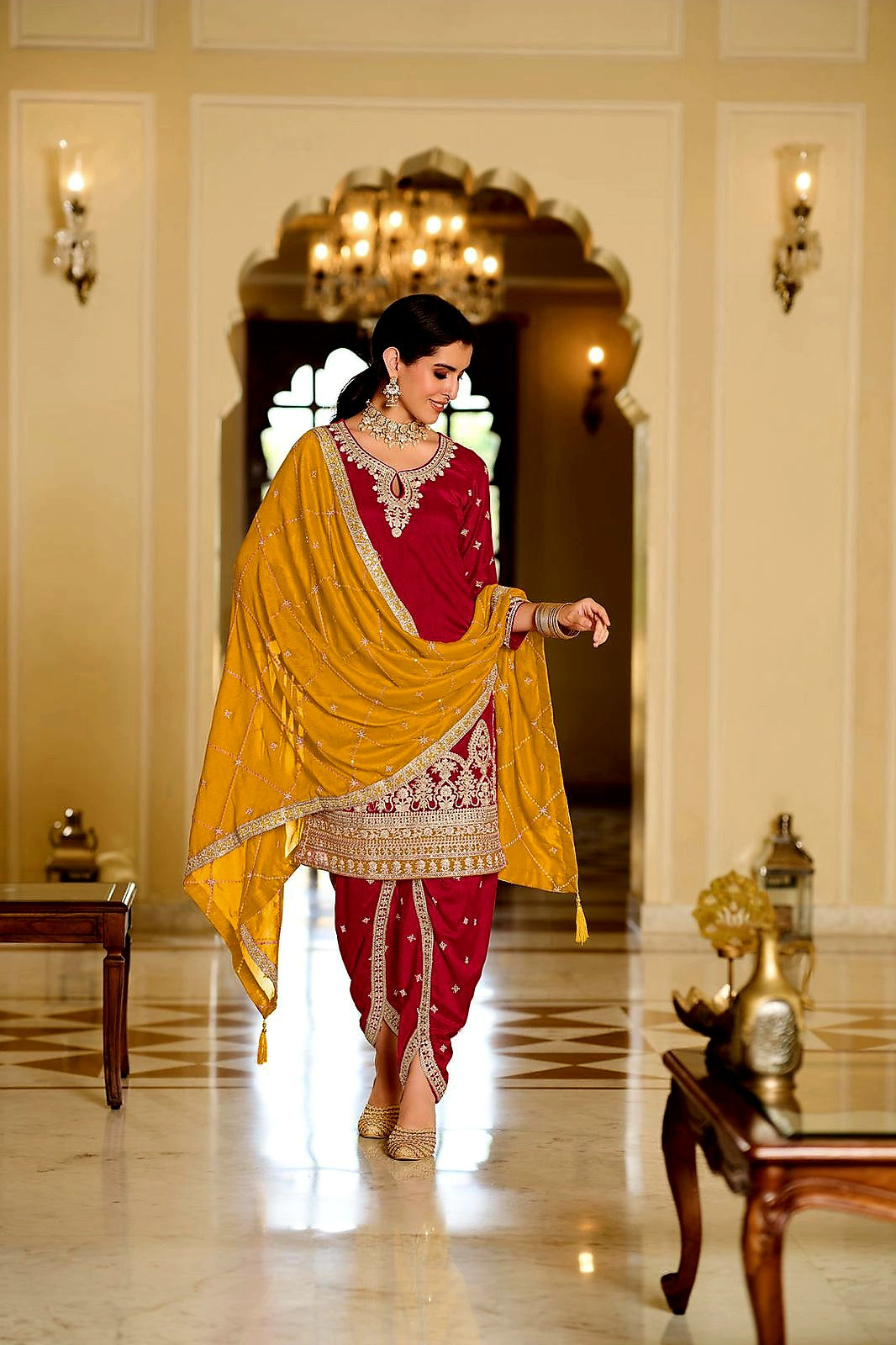 Punjabi Dhoti Salwar suit set Salwar Kameez Readymade New Indian Ready To Wear Wedding Suit