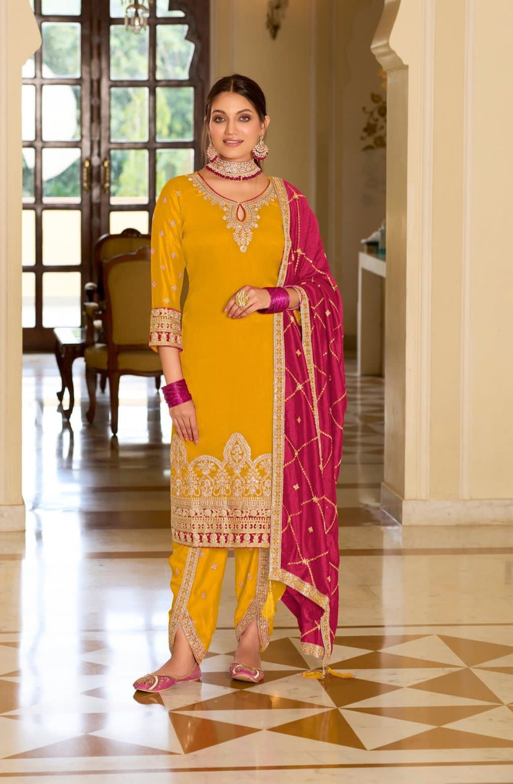 Punjabi Dhoti Salwar suit set Salwar Kameez Readymade New Indian Ready To Wear Wedding Suit