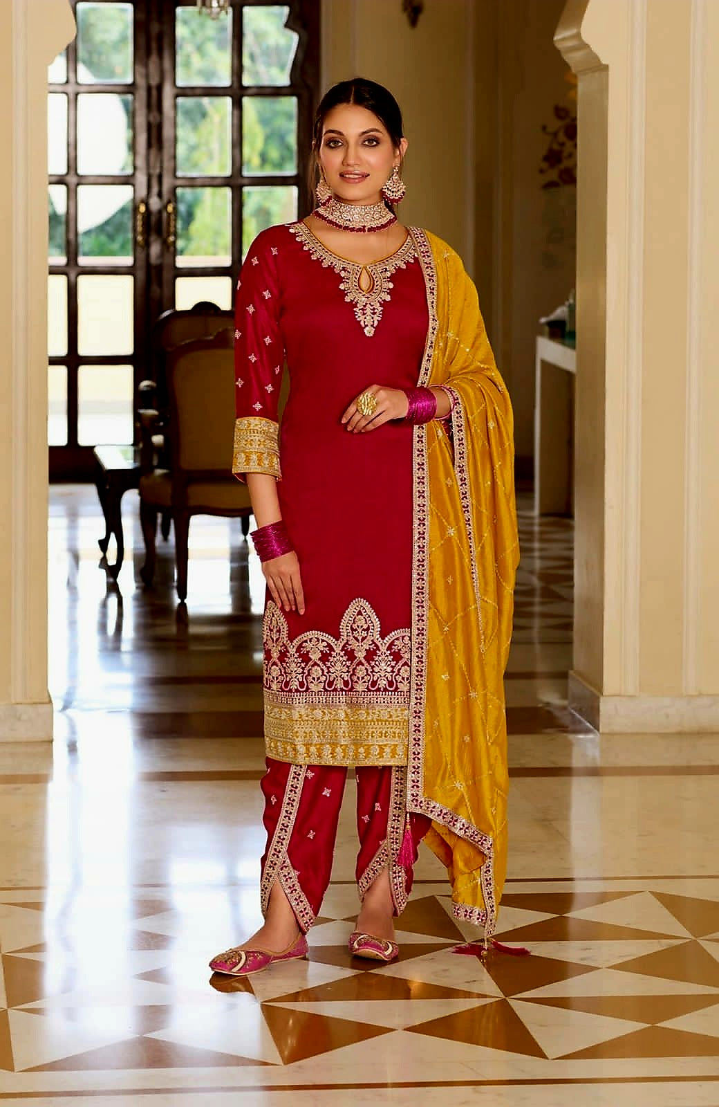 Punjabi Dhoti Salwar suit set Salwar Kameez Readymade New Indian Ready To Wear Wedding Suit