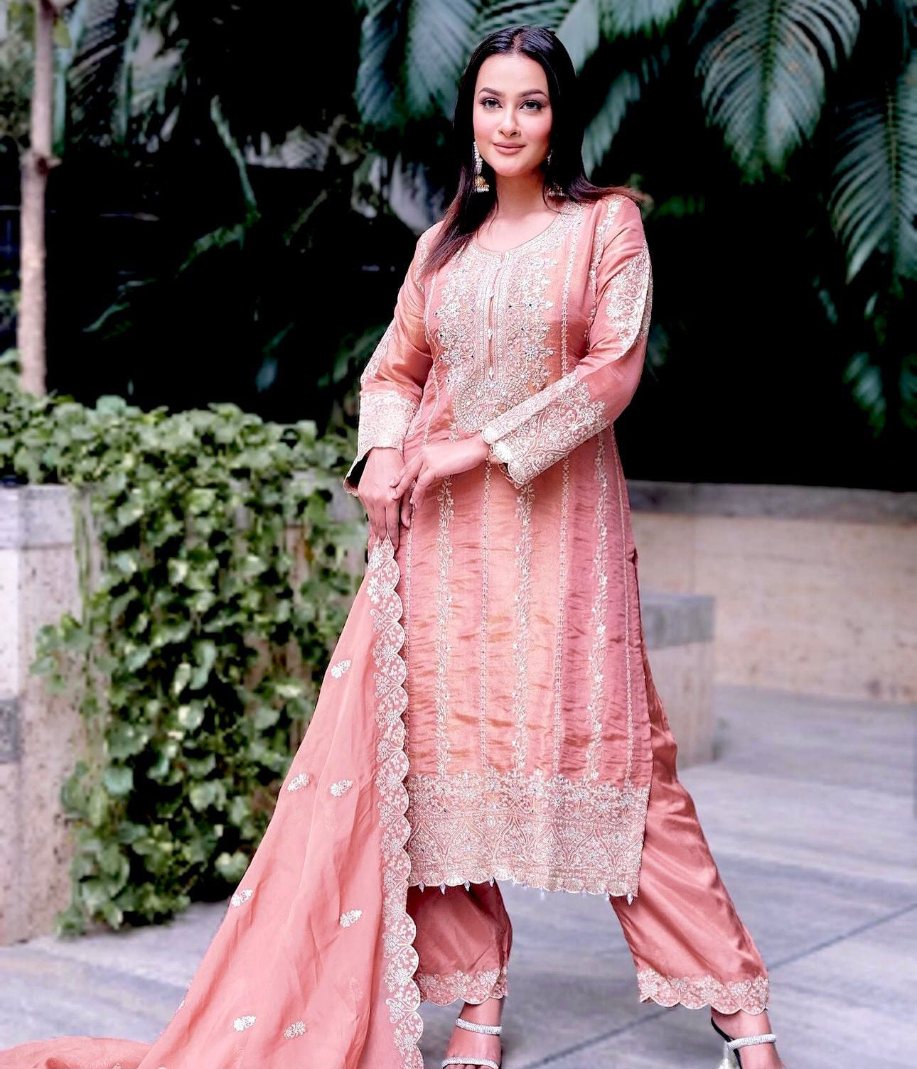 Pink Designer Dress Salwar Kameez Readymade New Indian Ready To Wear Wedding Suit