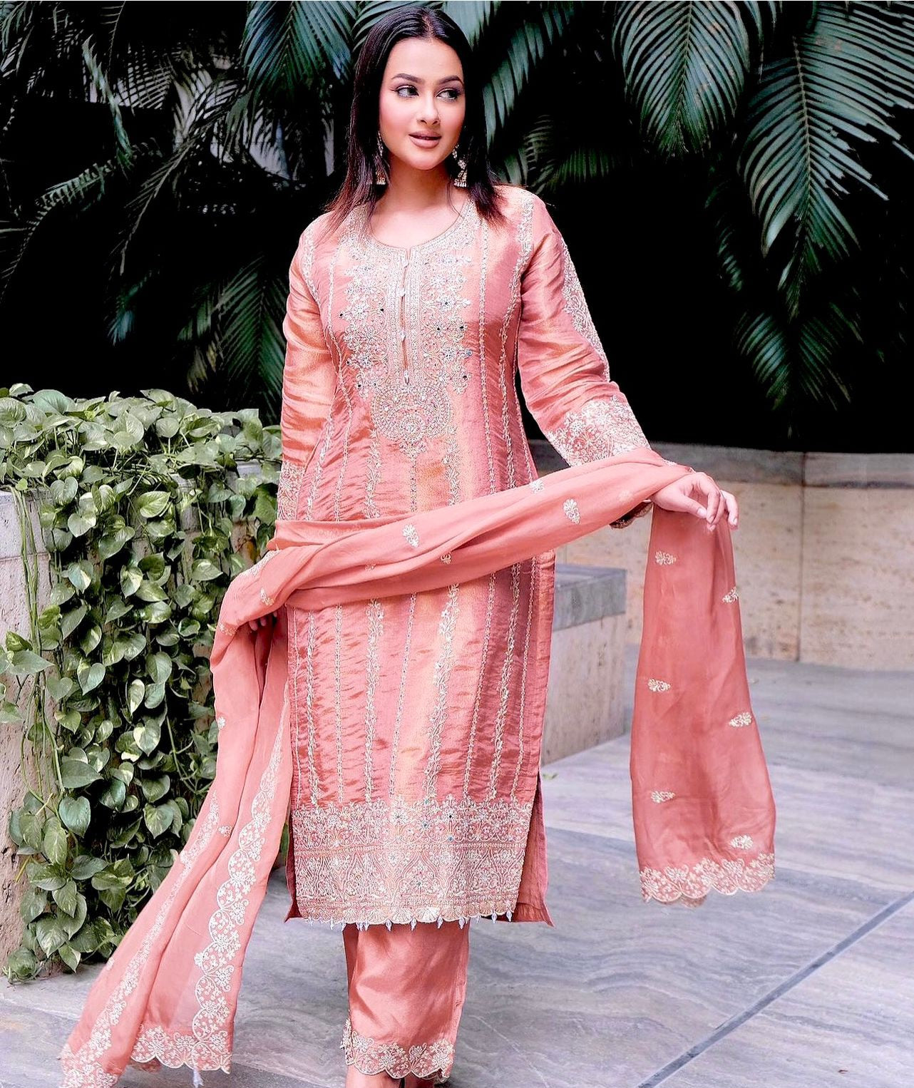 Pink Designer Dress Salwar Kameez Readymade New Indian Ready To Wear Wedding Suit