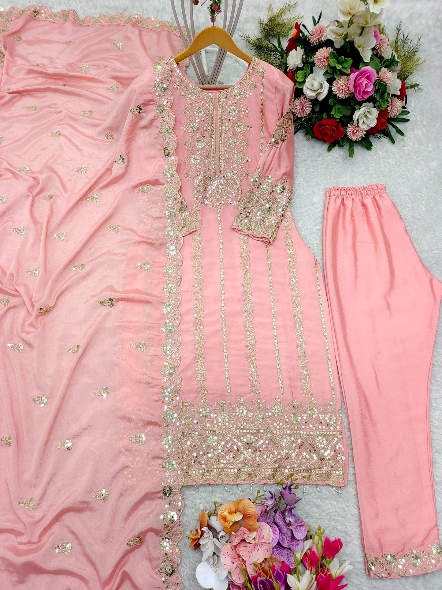 Pink Designer Dress Salwar Kameez Readymade New Indian Ready To Wear Wedding Suit