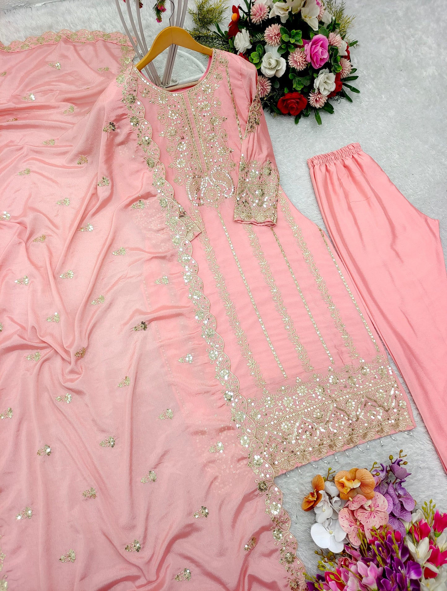 Pink Designer Dress Salwar Kameez Readymade New Indian Ready To Wear Wedding Suit