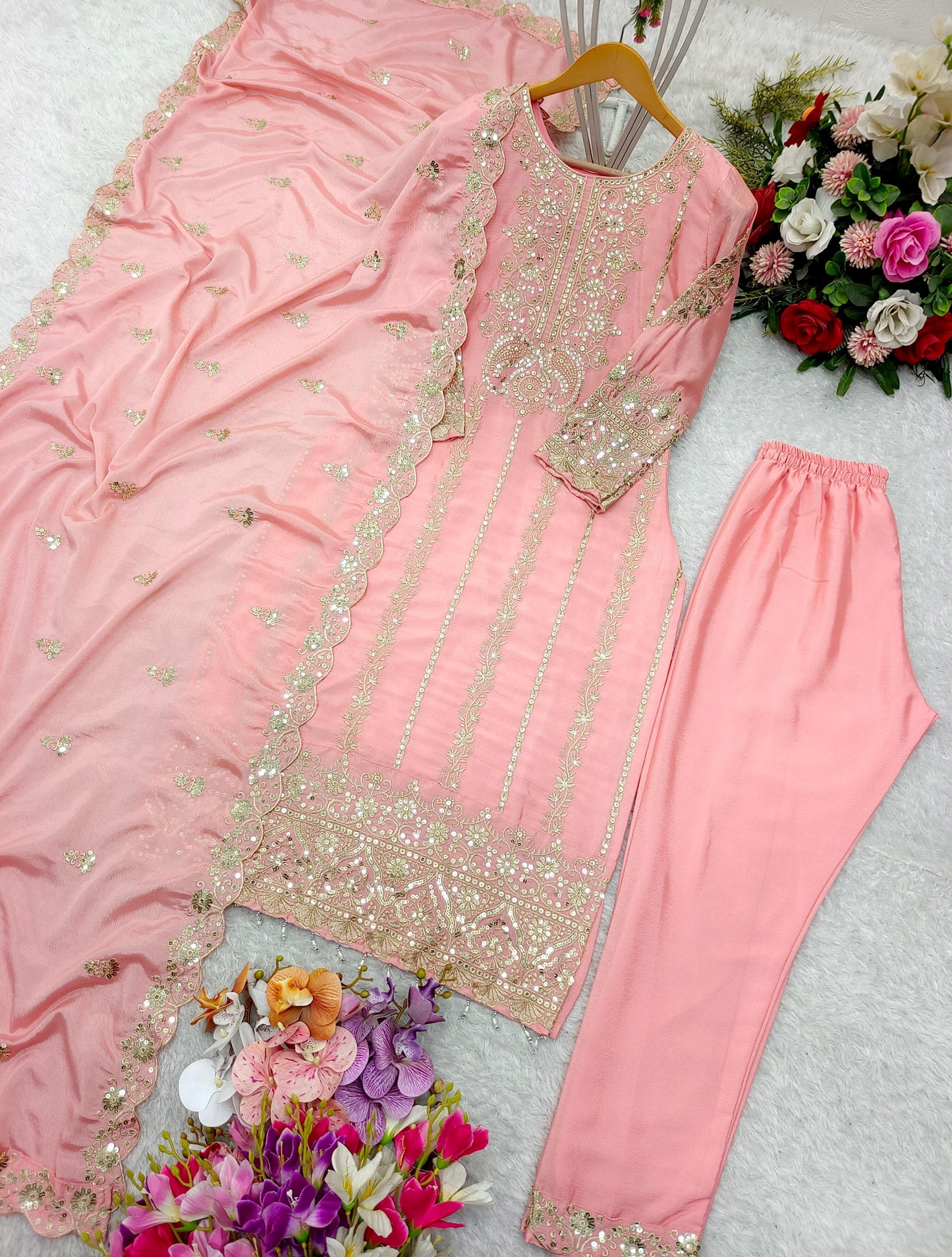 Pink Designer Dress Salwar Kameez Readymade New Indian Ready To Wear Wedding Suit