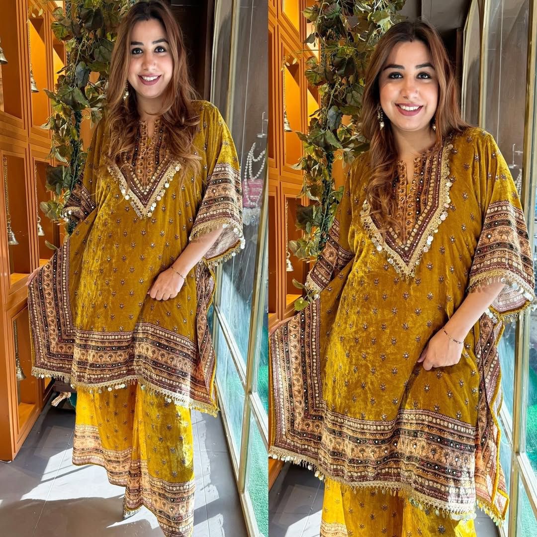 Kaftan Palazzo Suit Set Readymade Pakistani Stitched New Indian Ready To Wear