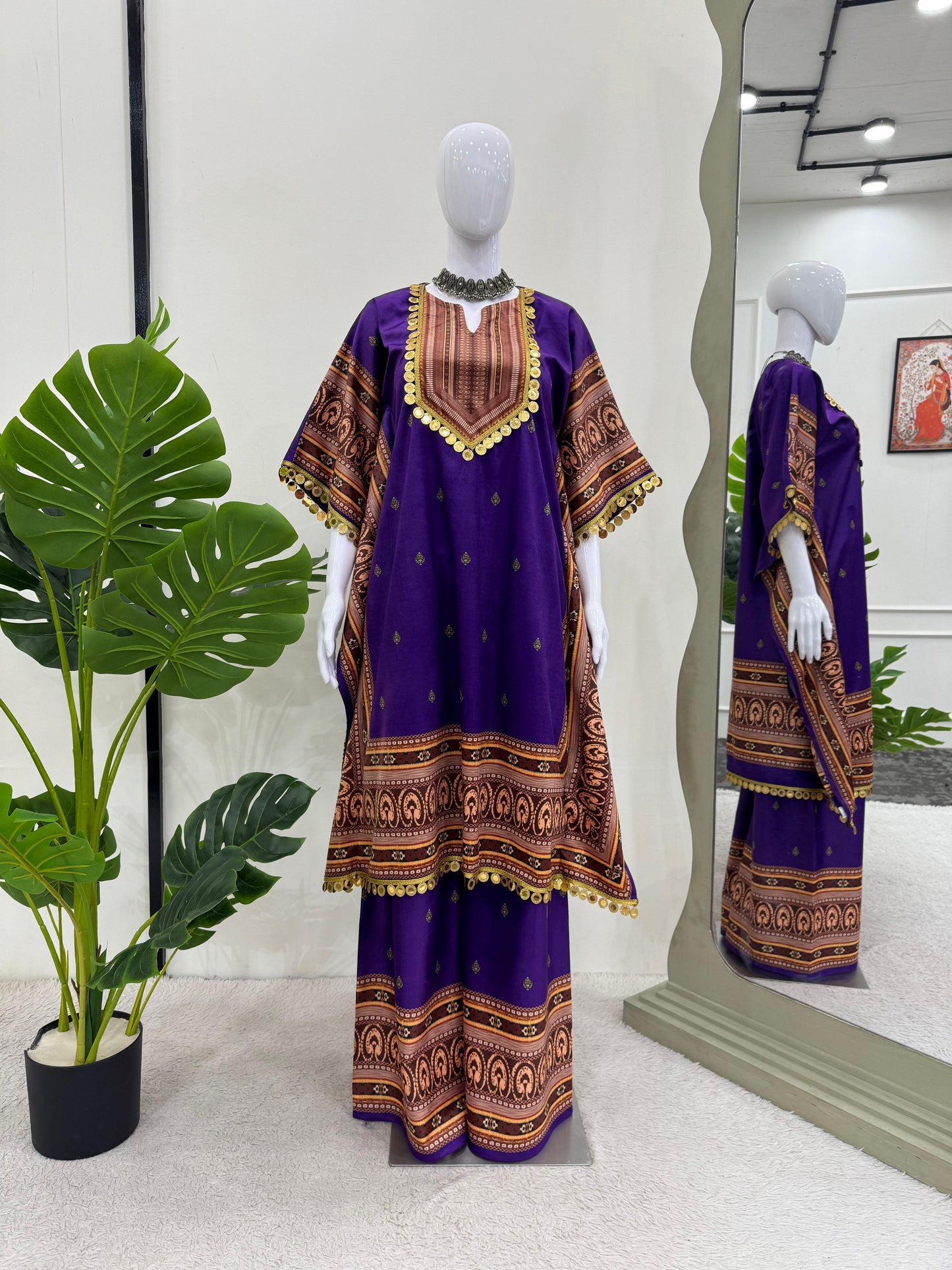 Kaftan Palazzo Suit Set Readymade Pakistani Stitched New Indian Ready To Wear