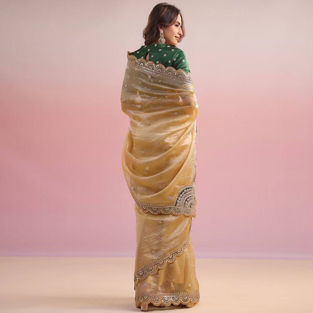 Readymade Designer Partywear sarees with stitched blouse New Ready To Wear Saree