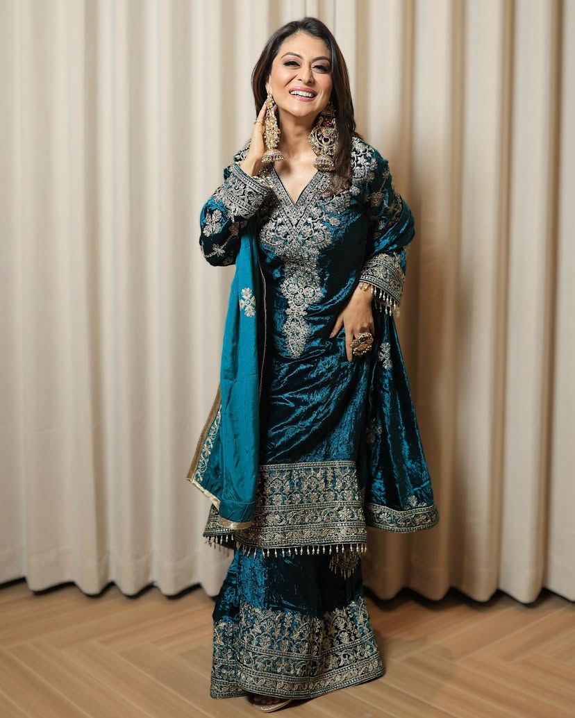 Palazzo Suit Set Blue Salwar Kameez Readymade Stitched New Indian Ready To Wear Wedding Salwar Suit