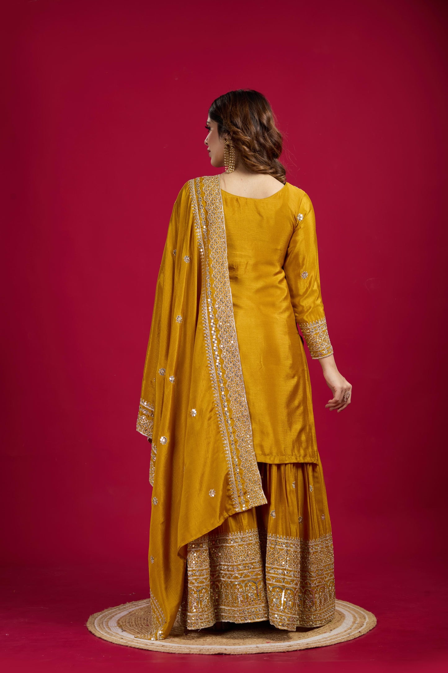Top-Sharara And Dupatta Set With Fully Stitched Ready To Wear Collection Dress Readymade