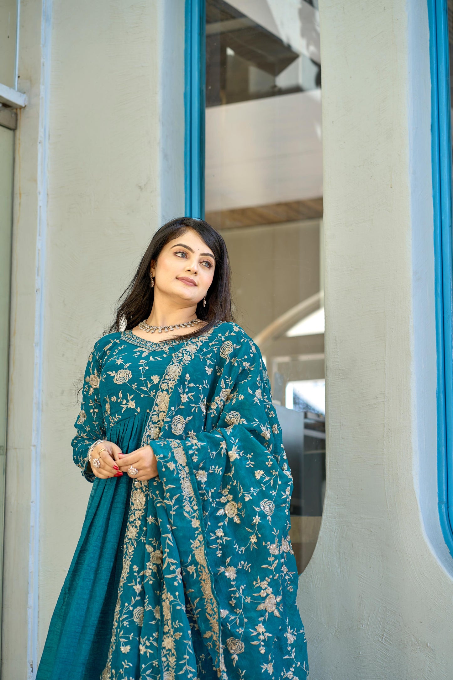 Readymade Anarkali Gown With Dupatta For Wedding Women Partywear Ready to wear