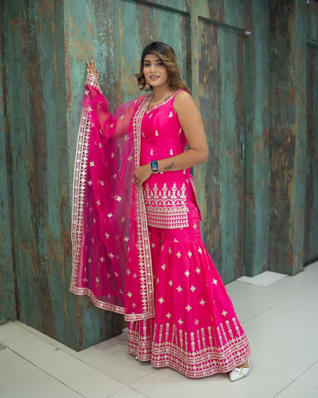 Pink Sharara Suit Set Ready to wear indian wedding dress