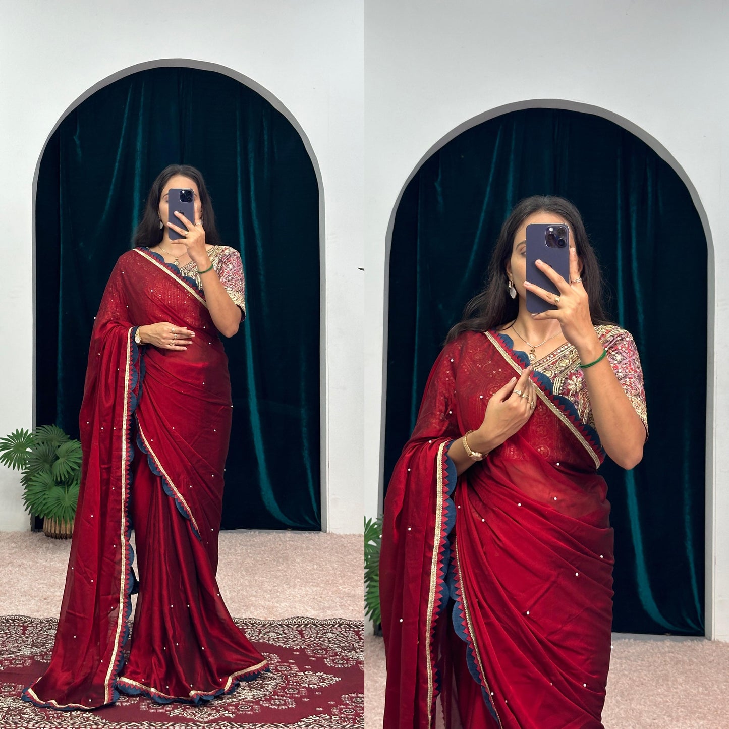Bollywood Wedding Saree With Blouse Readymade Partywear Indian Saree
