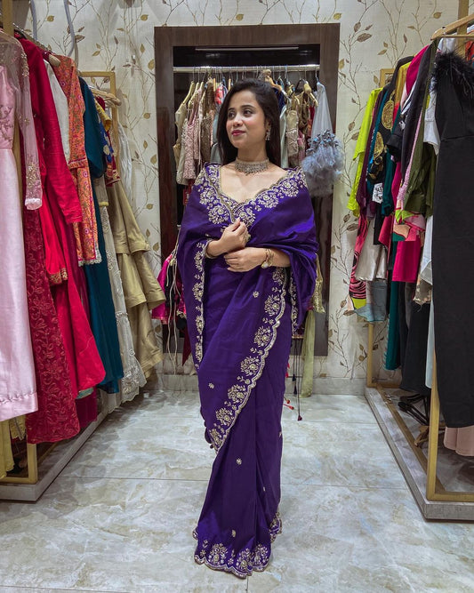 Readymade Designer wedding sarees with stitched blouse Partywear