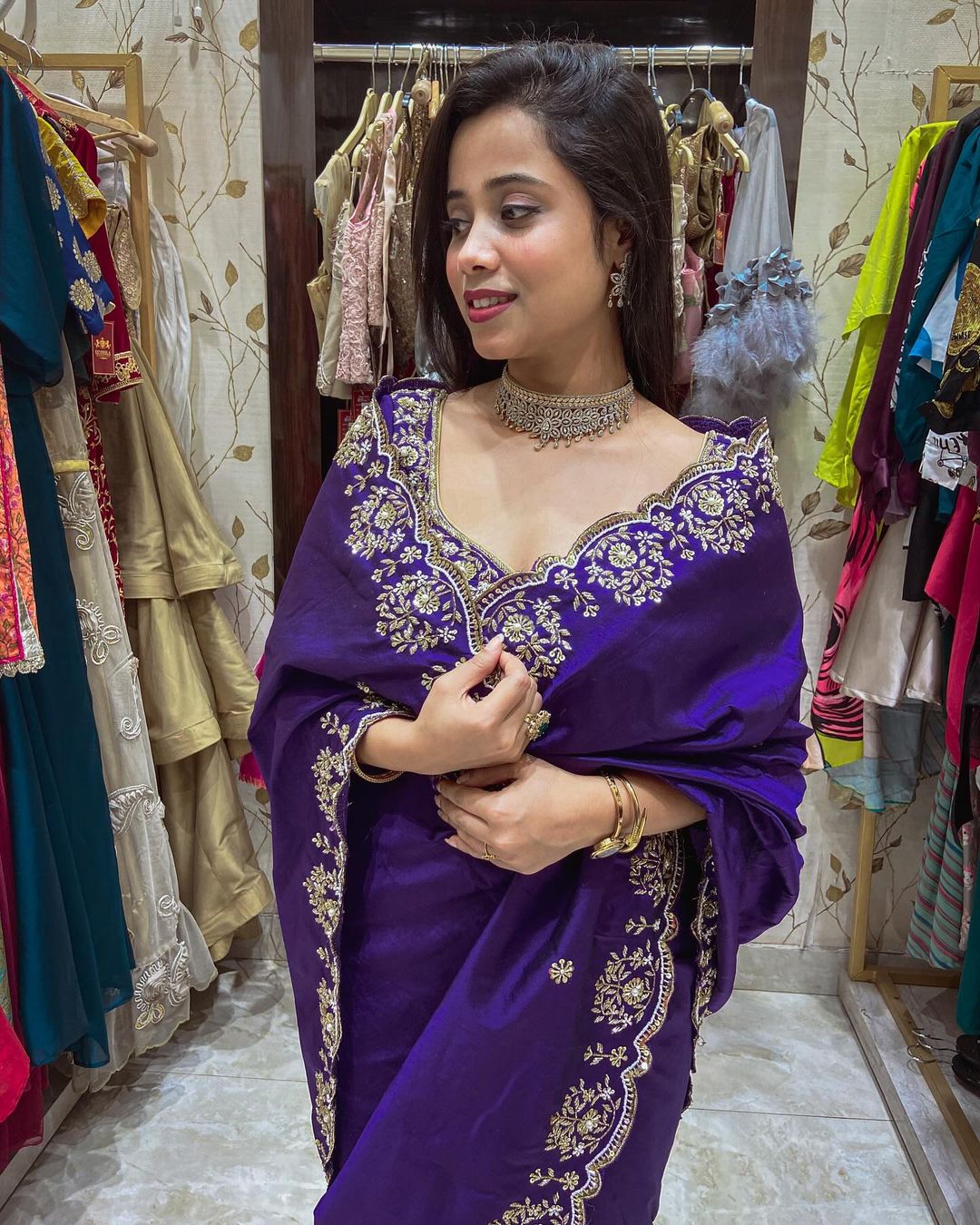 Readymade Designer wedding sarees with stitched blouse Partywear