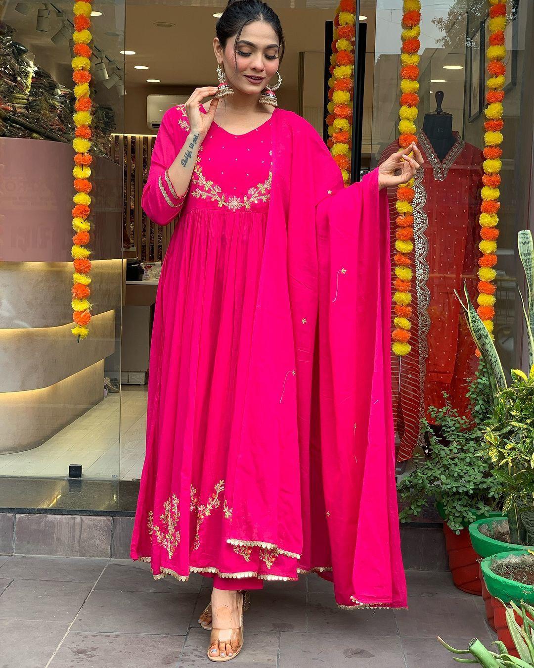 Indian Ready To Wear Anarkali Full Flair Salwar kameez dress