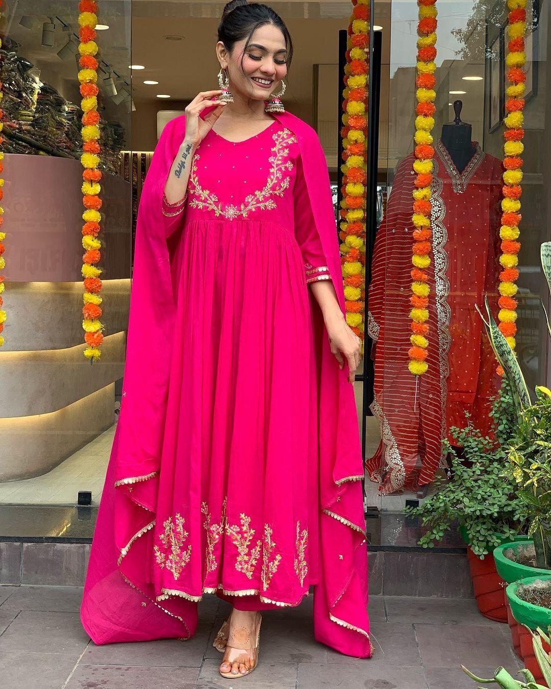 Indian Ready To Wear Anarkali Full Flair Salwar kameez dress