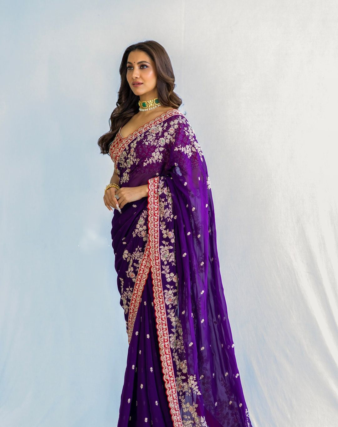 Readymade Wedding Designer Partywear sarees with stitched blouse