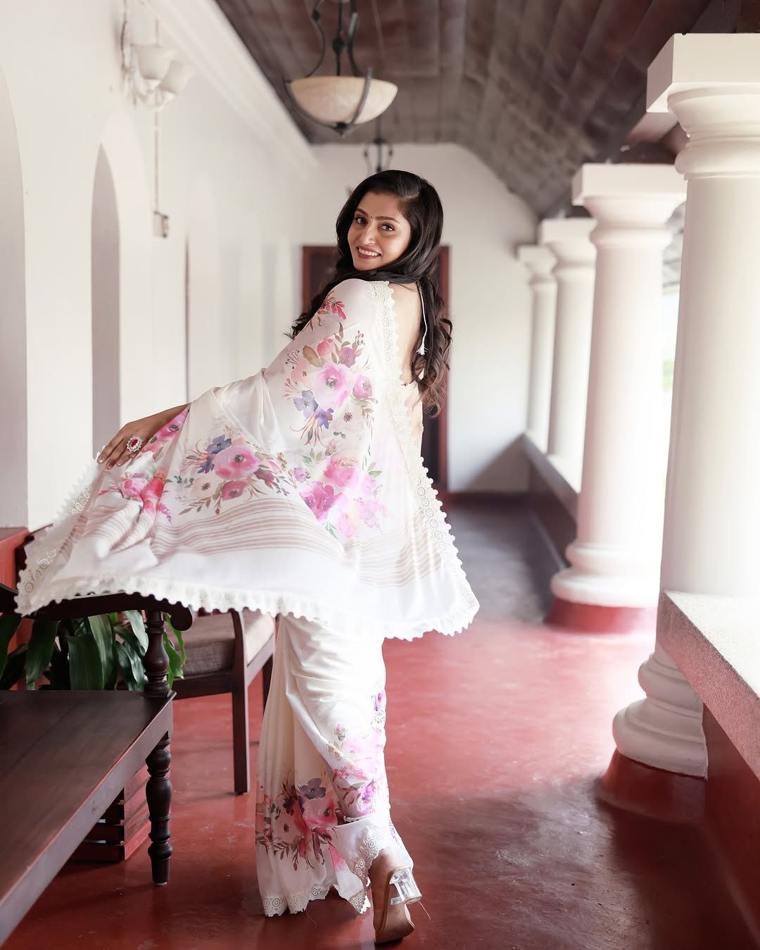 White Saree for wedding Readymade Indian saree
