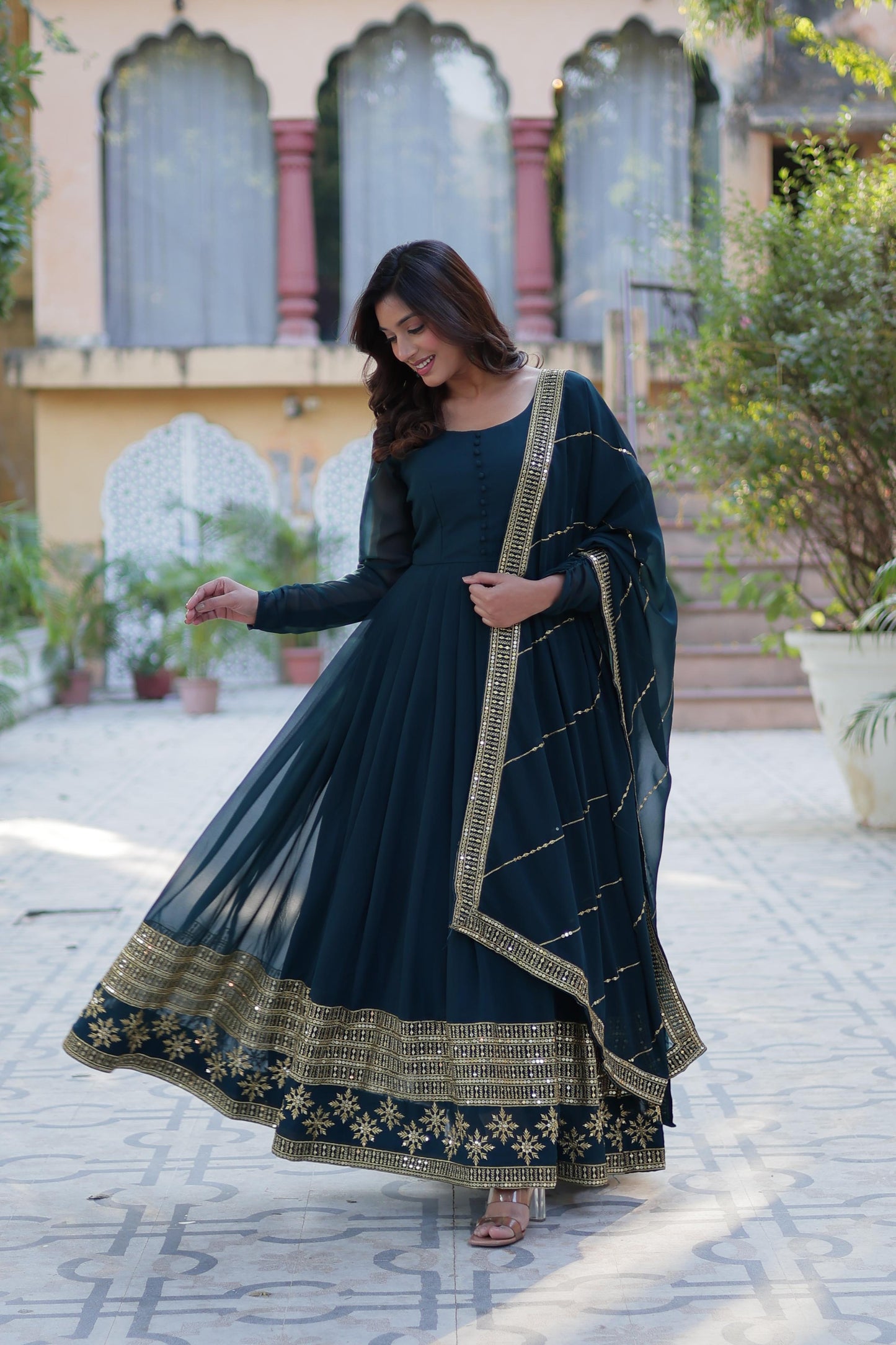 Readymade Anarkali Full Flair Gown Dress Indian Suit
