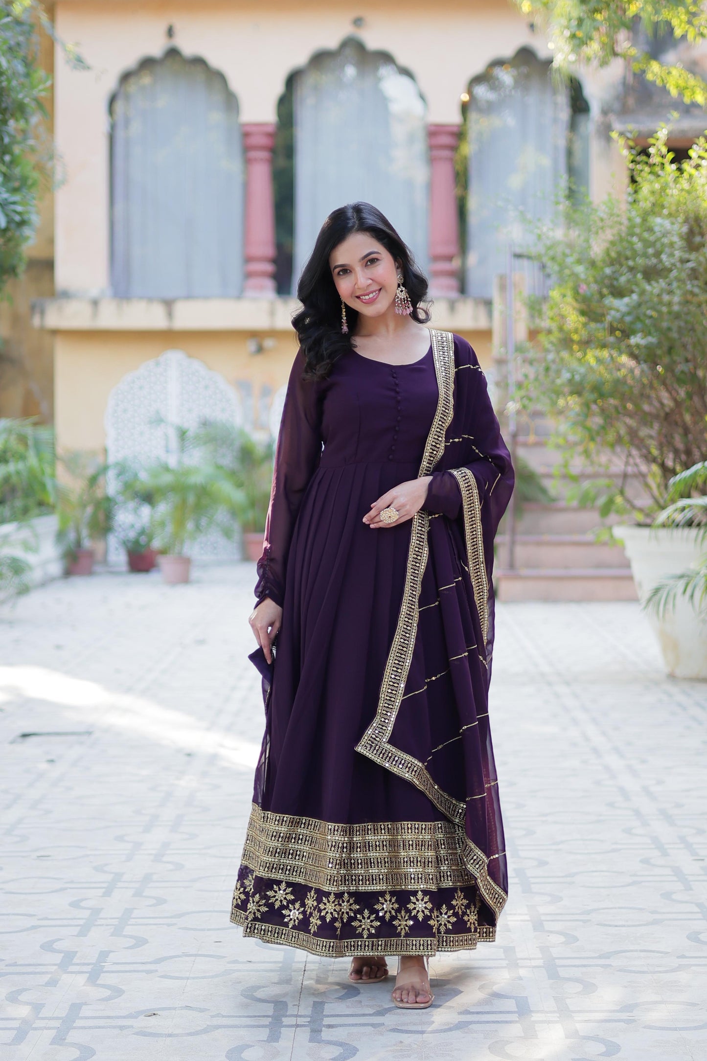 Readymade Anarkali Full Flair Gown Dress Indian Suit