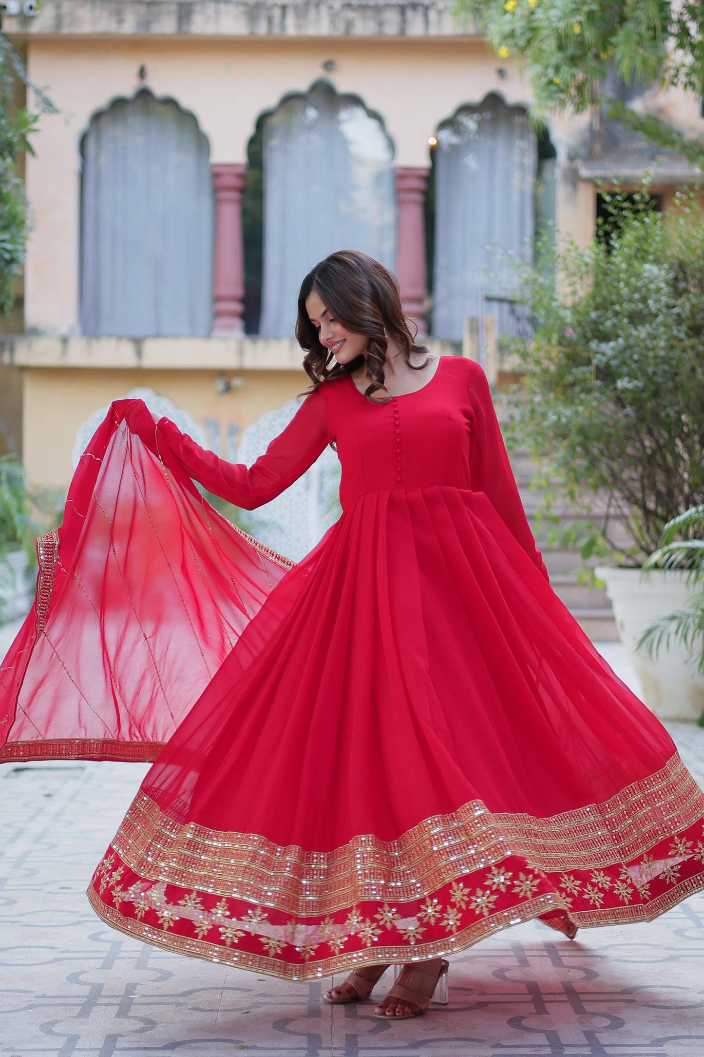 Readymade Anarkali Full Flair Gown Dress Indian Suit