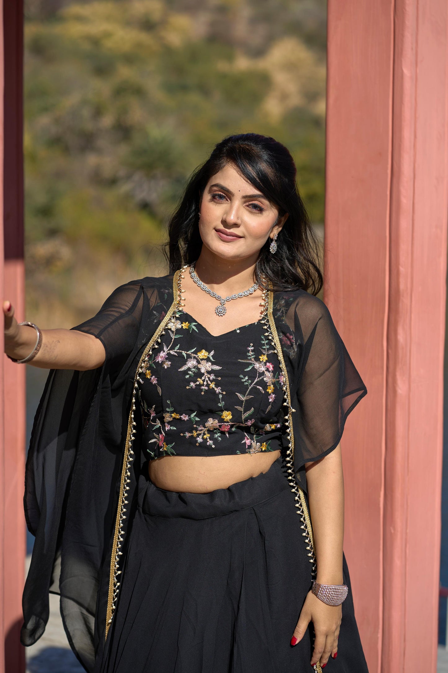 Trending Indowestern Lehenga Choli with Shrug koti for wedding