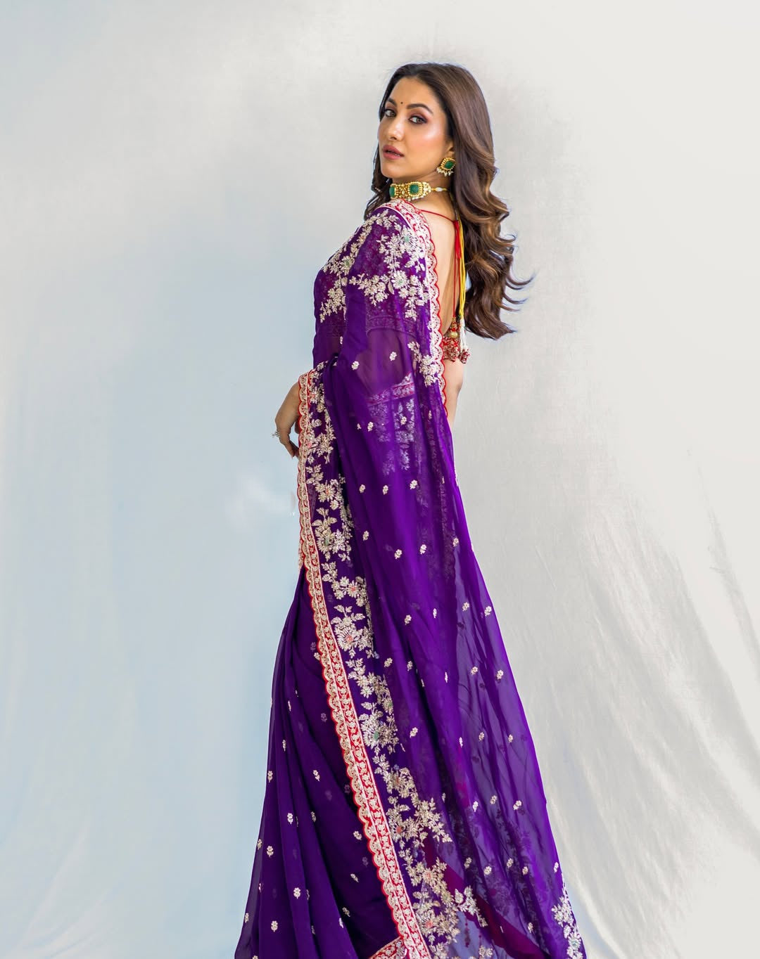 Readymade Wedding Designer Partywear sarees with stitched blouse