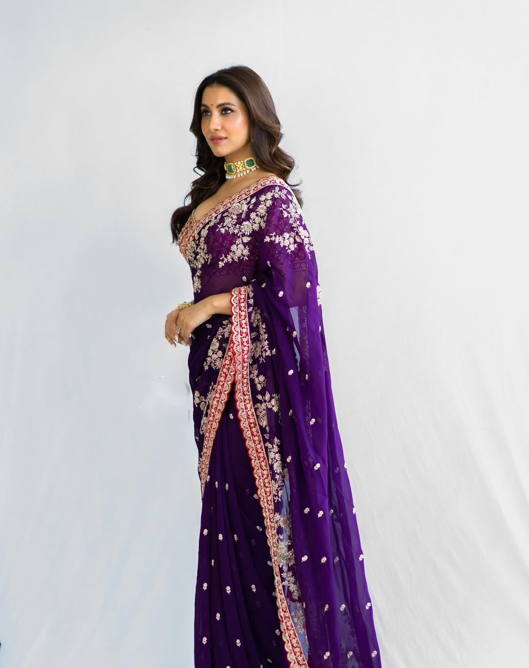 Readymade Wedding Designer Partywear sarees with stitched blouse