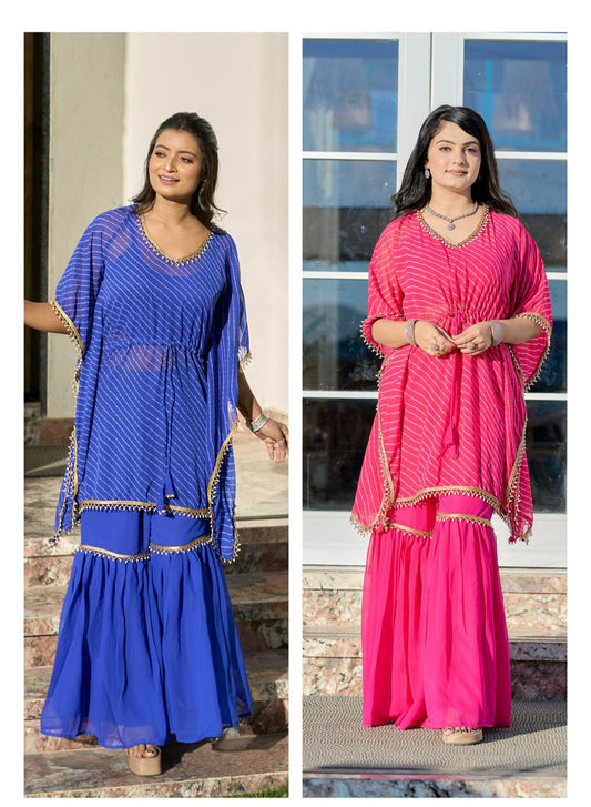 Indowestern Kaftan Blouse Sharara Set Readymade dress