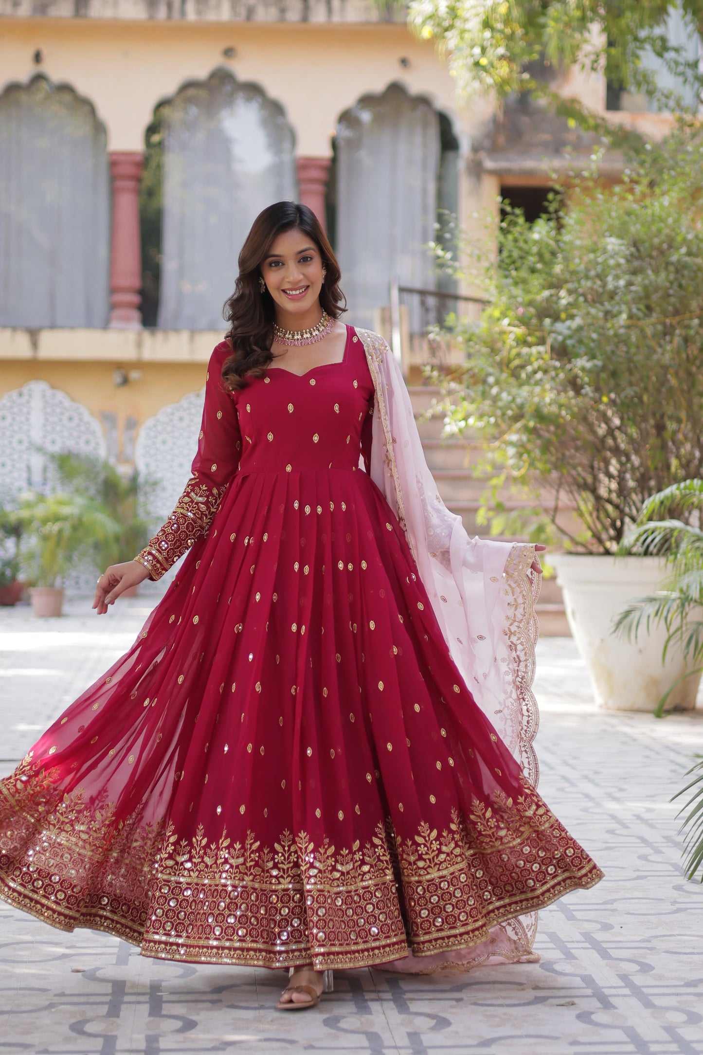 Designer Anarkali Full Flair Gown Indian Readymade dress
