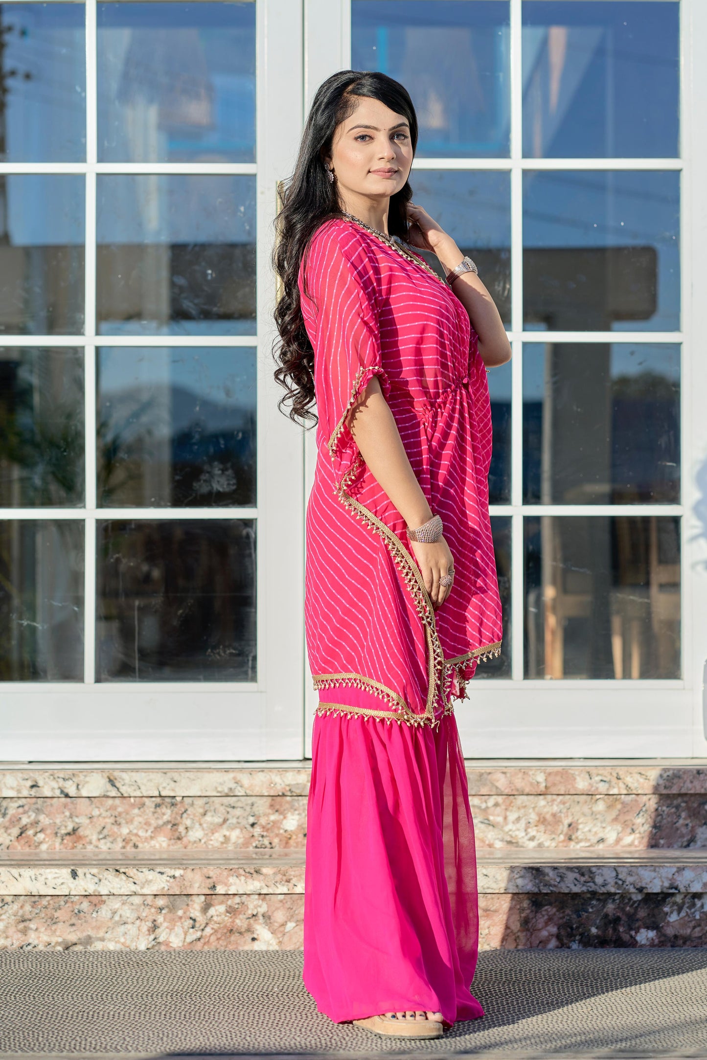 Indowestern Kaftan Blouse Sharara Set Readymade dress