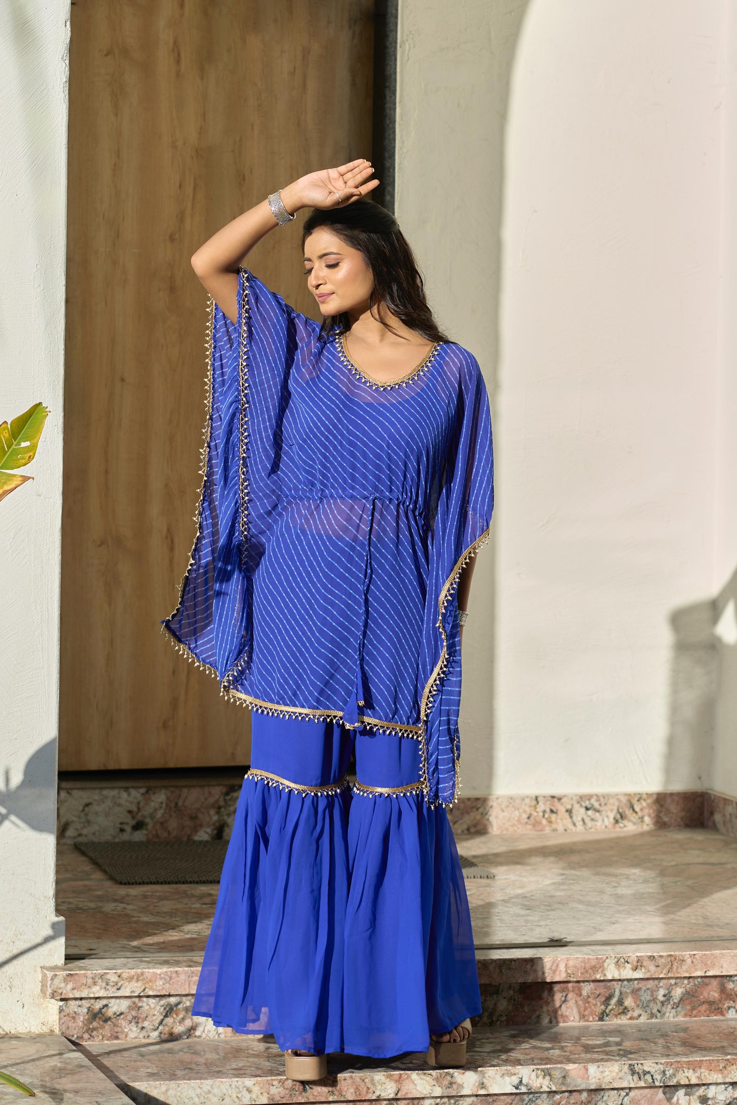 Indowestern Kaftan Blouse Sharara Set Readymade dress