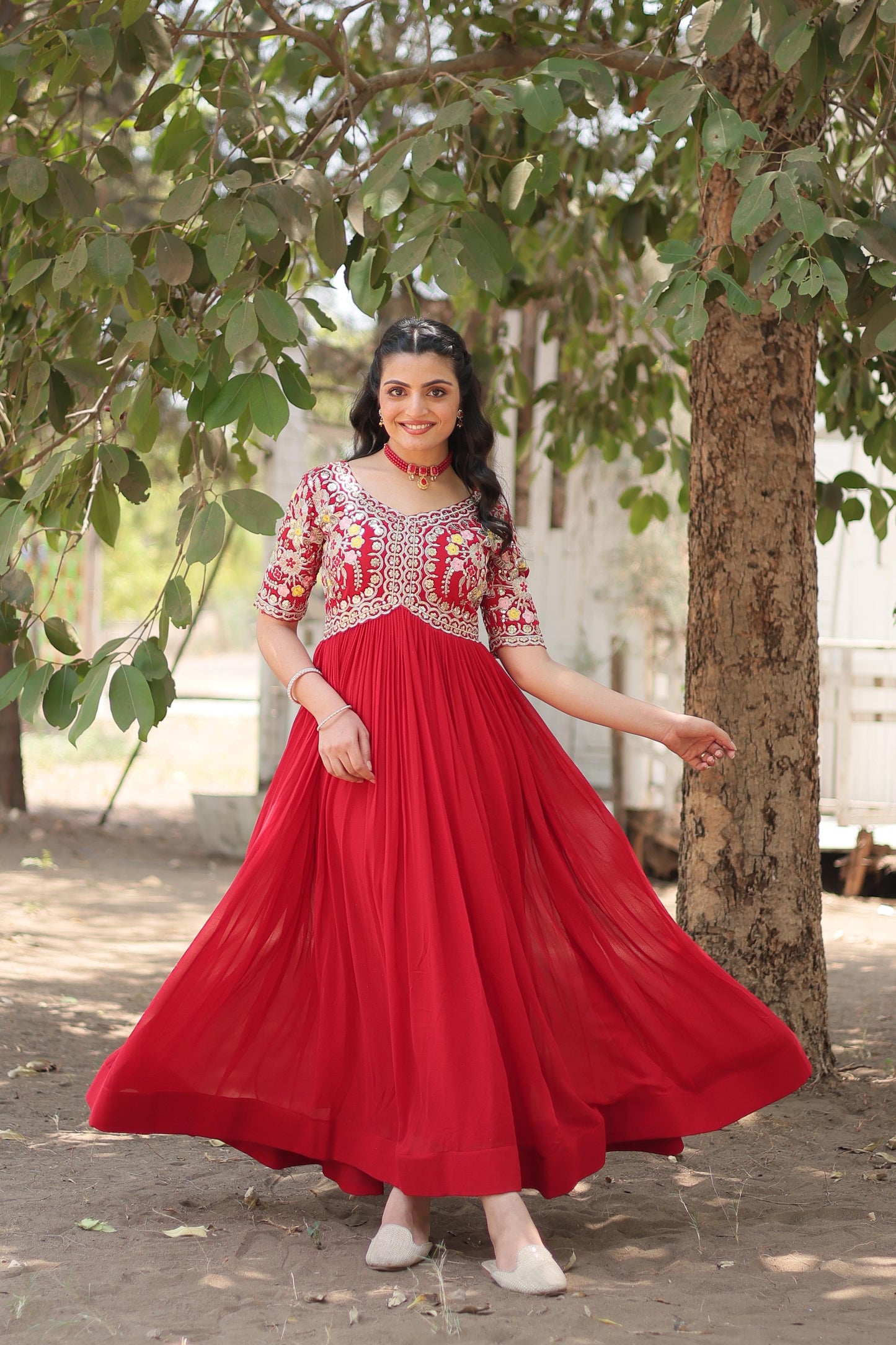 Anarkali Full Flaired gown Readymade Indian wedding dress