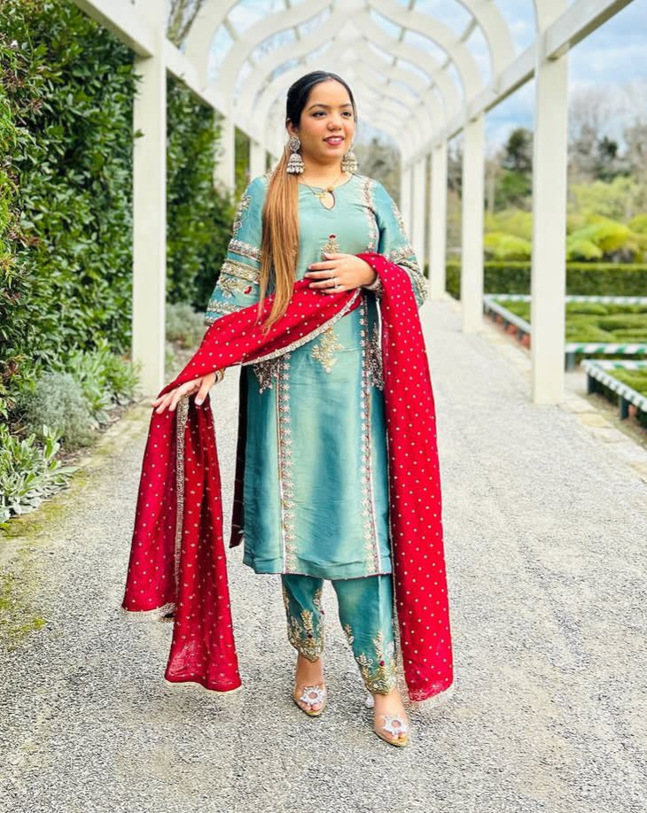 Punjabi Salwar suit Ready To Wear Salwar Kameez Palazzo Set