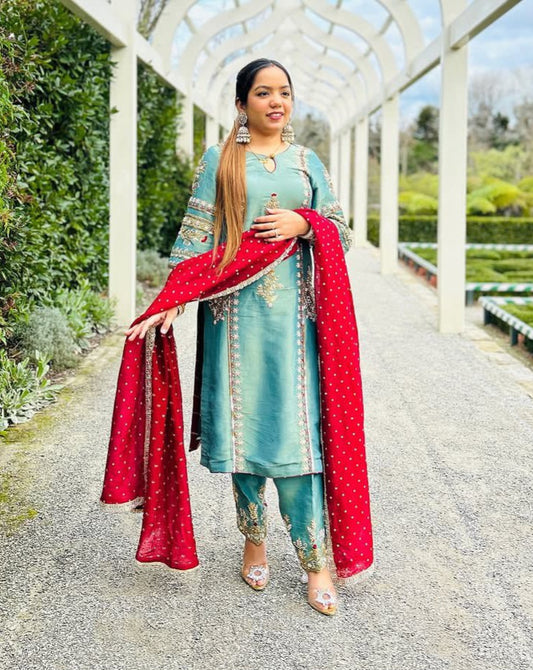 Punjabi Salwar suit Ready To Wear Salwar Kameez Palazzo Set