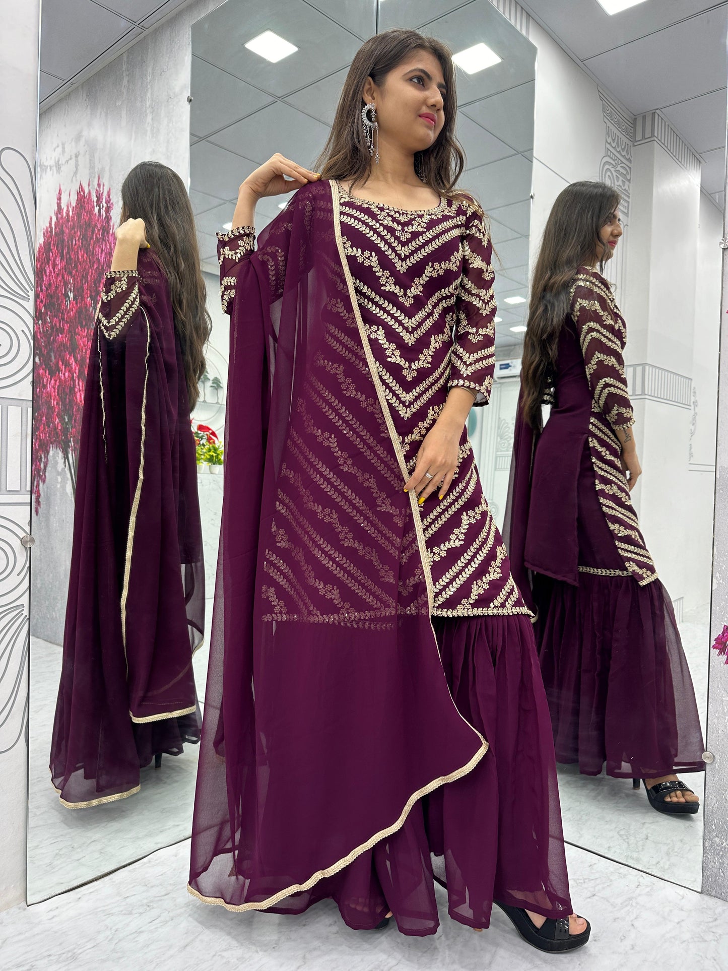 Sharara Suit Set Indian Dress Salwar Kameez suit set