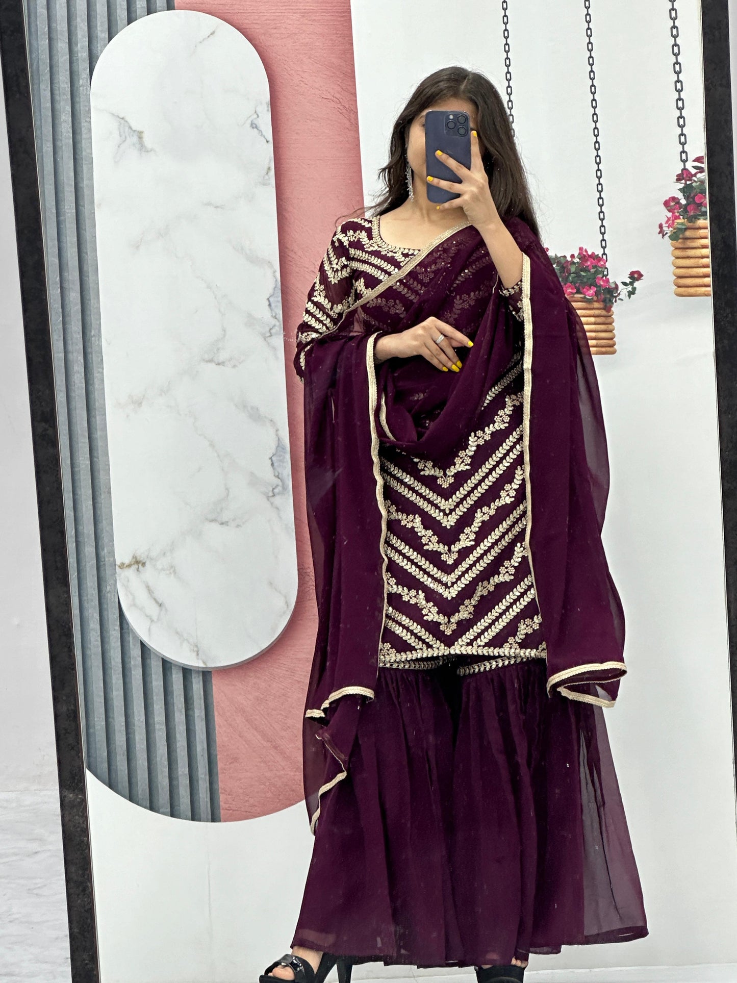 Sharara Suit Set Indian Dress Salwar Kameez suit set