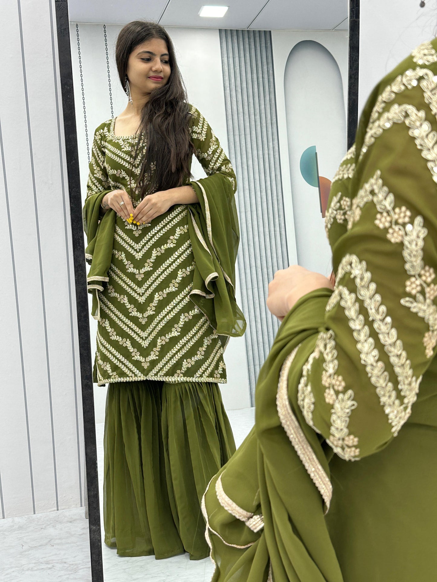 Ready To Wear Sharara suit set Salwar Kameez Readymade Indian Dress