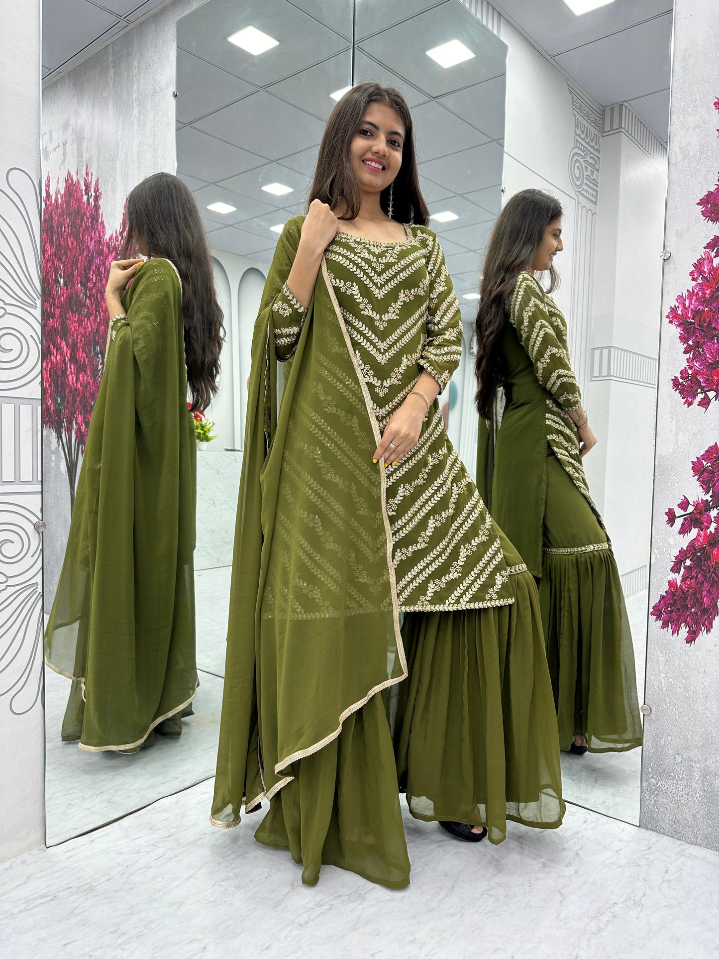 Ready To Wear Sharara suit set Salwar Kameez Readymade Indian Dress