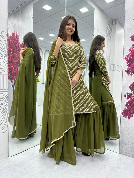 Ready To Wear Sharara suit set Salwar Kameez Readymade Indian Dress