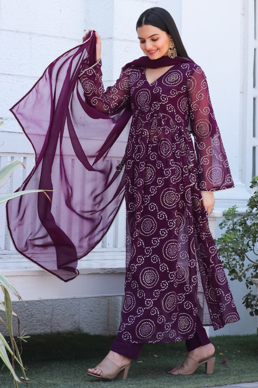 Bandhani alia kurta suit set Readymade Salwar kameez Indian dress